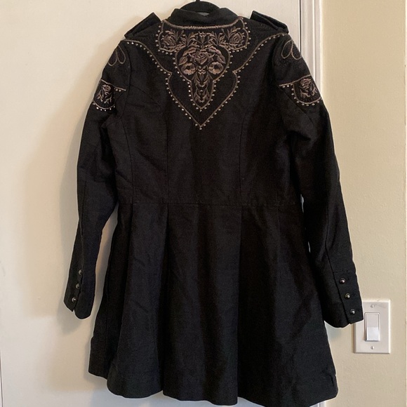 Free People Sargent Zip-up Long Sleeve Embroidered Coat - Picture 9 of 17